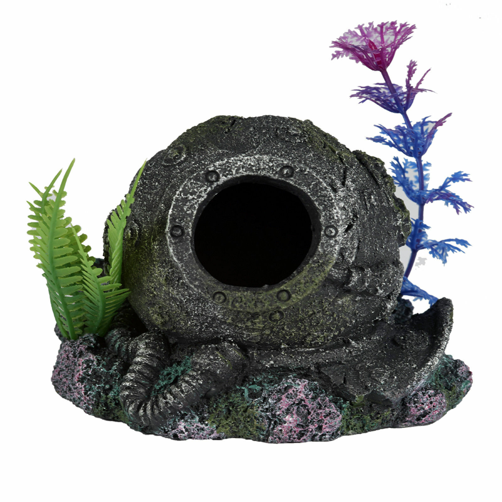 Lost Diving Helmet Aquatic Ornament - Aquarium Decoration - Vivarium