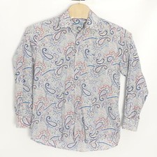 Alan Flusser Casual Button Down Paisley Long Sleeve Shirt Men's Large L