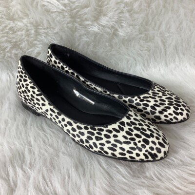 Clarks Grace Piper Dalmatian Animal Print Leather Ballet Flat Cow Hair NWOT 9M