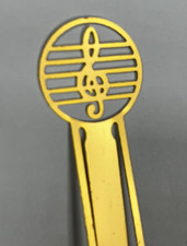 Vintage Musical Sheet Music Note Bookmark Page Marker Metal Gold Tone 3"