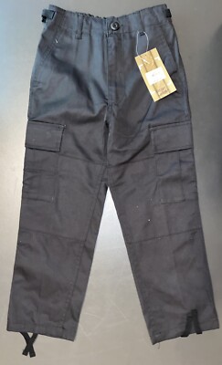 Mil-Tec US Cargo Feldhose Schwarz Kindergröße S Neu