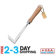 Stainless Steel Manual Weeder with Beech Handle - 13 Inch Precision Tool
