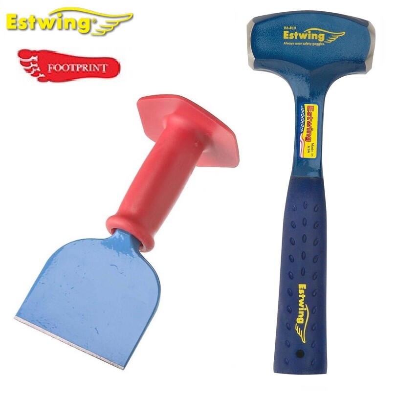 Estwing & Footprint Demolition Kit 2lb club Hammer Cold Chisel & Brick