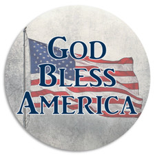 God Bless America - 25 Pack Circle Stickers 3 Inch - Patriotic USA Flag