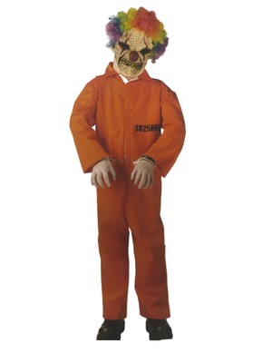 Fun World Boys Convict Clown With Handcuffs & Mask Halloween Costume M (8-10)