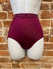 Breezies Wine Red Jewel Nylon Microfiber Brief Panties New