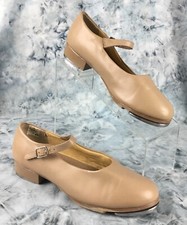 Dance Class Women's Beige Mary Jane Tap Shoes Screw Down Rhythn Tones Sz 5.5 M