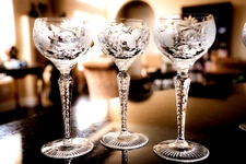 Set of 3 Nachtmann Crystal TRAUBE 6 7/8" Wine Hocks/ Glasses