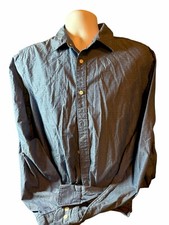 Michael Kors Mens Blue Tailored Classic Fit Cotton Long Sleeve Dress Shirt Sz XL