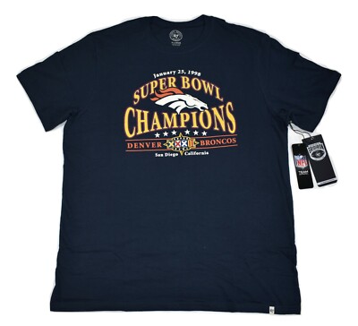 '47 Brand Mens NFL Denver Broncos 1998 Super Bowl XXXIII Champs Shirt NWT S, XL