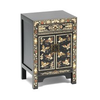 Shanghai Oriental Painted Furniture Black Decorated Small Storage Cabinet Shanghai Oriental Painted Furniture Black Decorated Small Storage Cabinet