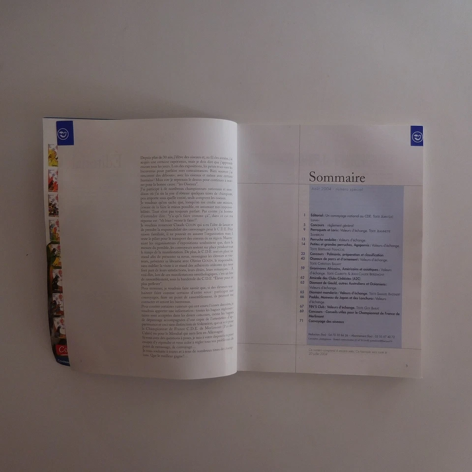 Revista Las Aves Exóticas Valores Intercambio 2004 Club Ordena Francia N4218 - Imagen 4 de 4