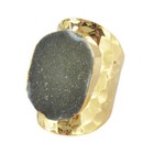 Large Purple Druzy Ring Statement Stone Agate Geode Gold Band Boho Chic Bohemian — photo 7