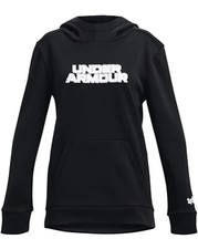  NWT Under Armour Girls Fleece Branded Hoodie Black Size YSM