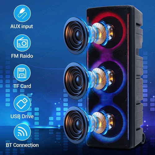 Triple10in Woofer Bluetooth Speaker Heavy Bass Sound Party System w/ Mic Remote - Picture 7 of 8