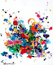 oeuvre tableau KSPERSEE peinture mixed abstrait toile chassis signe coté drouot