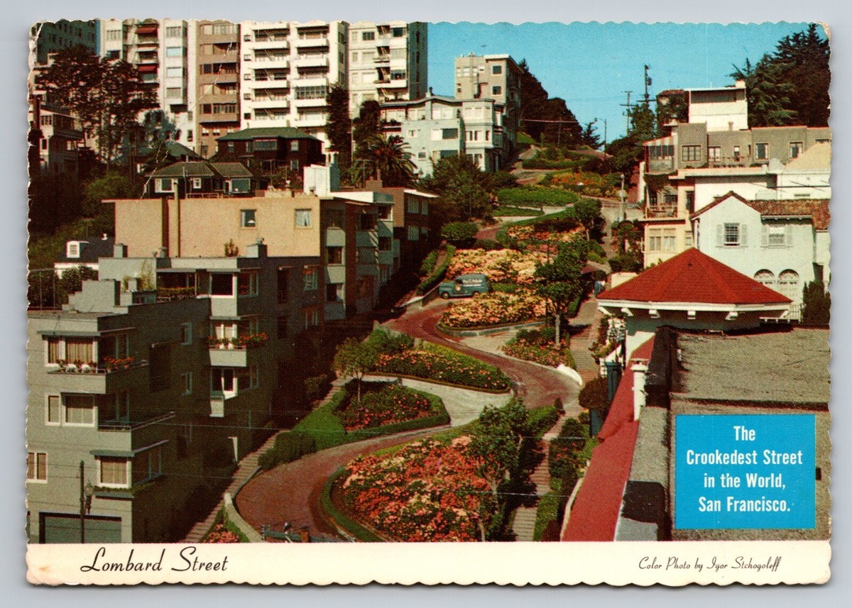 Lombard Street San Francisco California Vintage Posted 1971