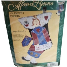 BUCILLA Alma Lynne ANGEL Of GLORY Felt Applique STOCKING KIT Primitive Christmas