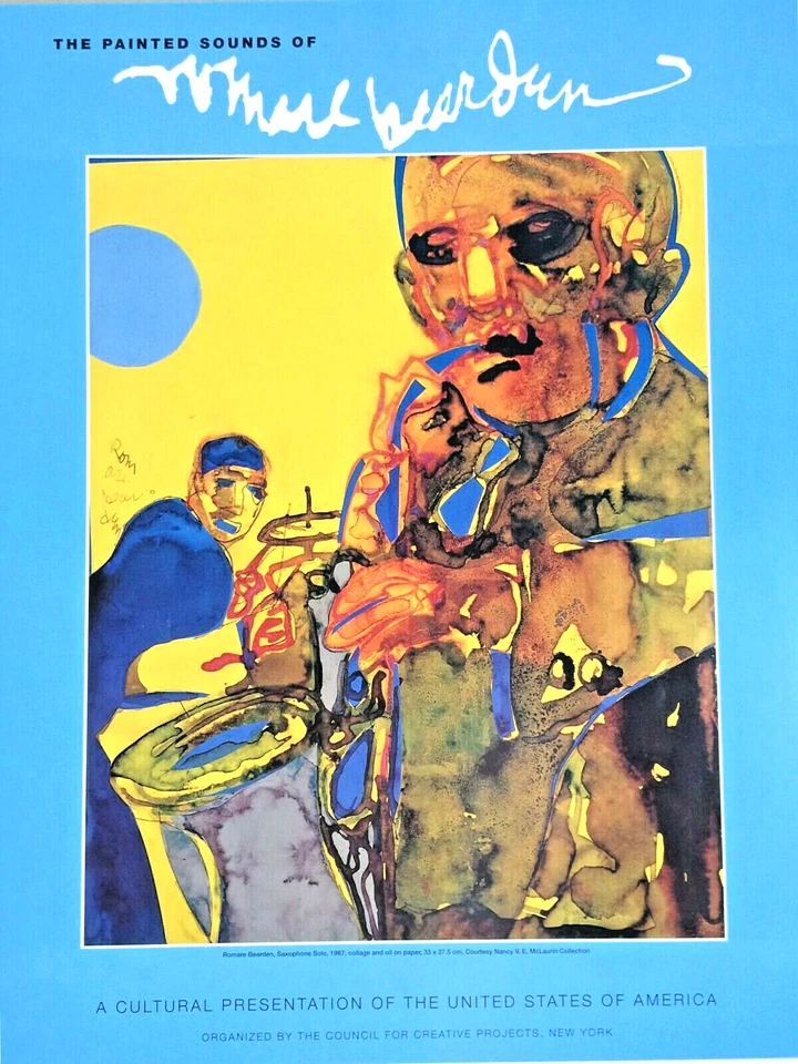 Póster de exposición The Painted Sounds of Romare Bearden 1994, SAXOFÓN SOLO Jazz Foto 2 de 4