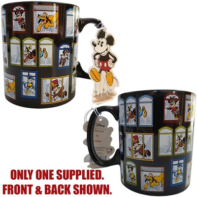 Macy's Thanksgiving Day Parade Mickey Mouse schwarz Becher Tasse Luftballons Fensterszene
