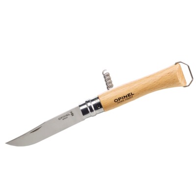 Opinel Taschenmesser No. 10 Mit Korkenzieher und Kapselheber Holzgriff