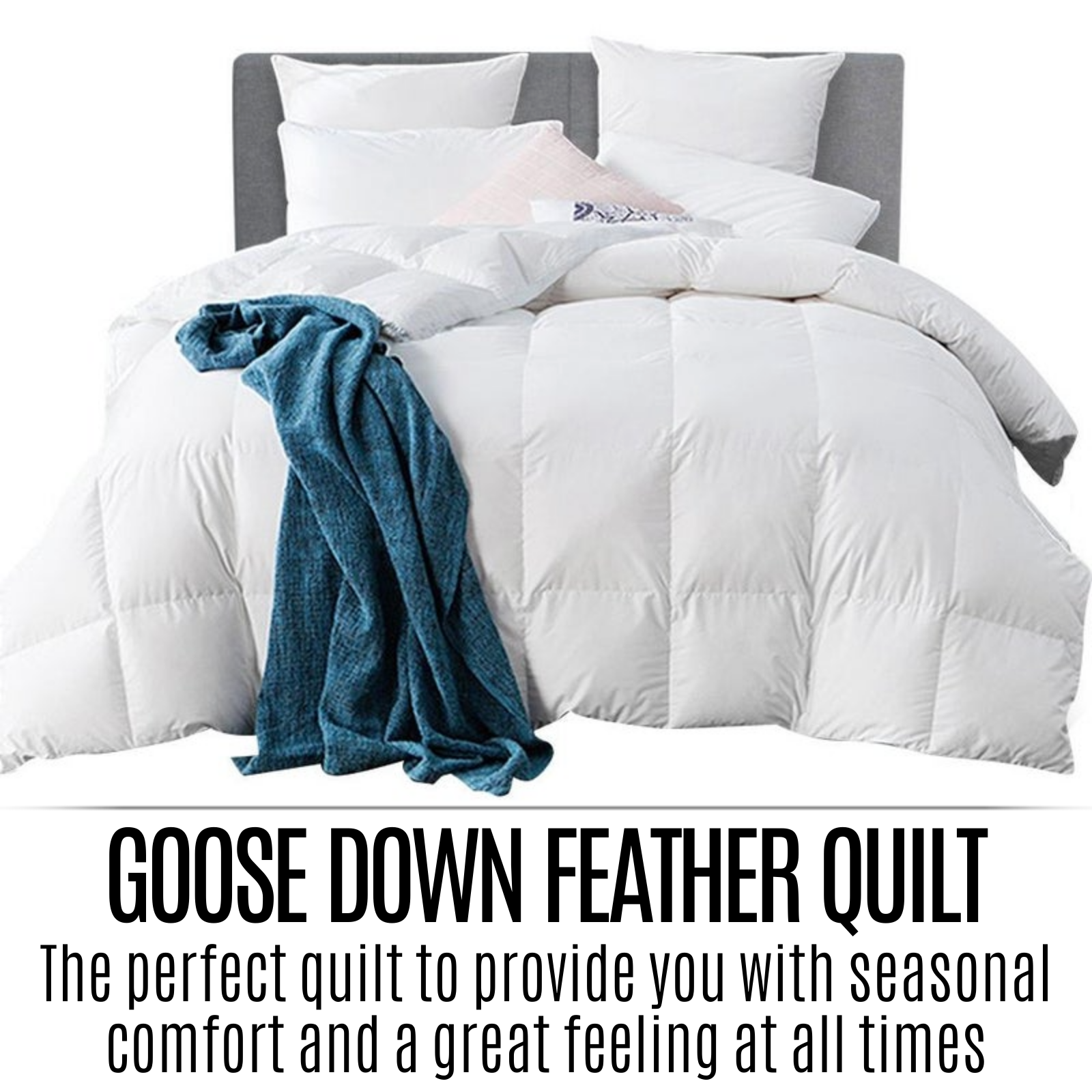 Giselle Bedding 800GSM Goose Down Feather Quilt Super King