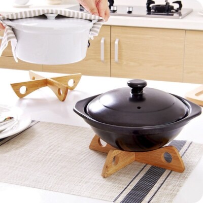 Bamboo Cooking Pot Heat Pan Holders Mats  Home Kitchen Dinning Room Item