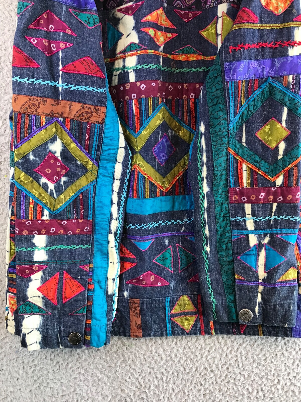 Chicos Designs Jacket Patchwork Denim Women's Siz… - image 22