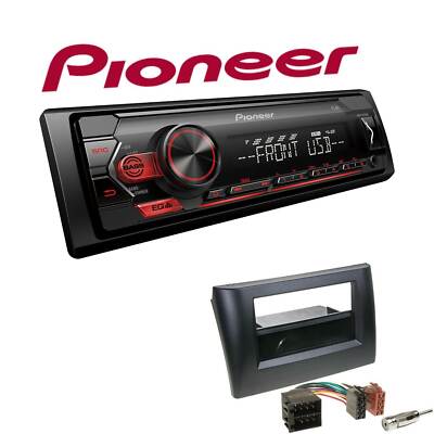 Pioneer 1-DIN Autoradio USB AUX Android Set für Fiat Stilo 2001-2008 schwarz