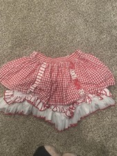 Child’s 4 Gingham country Style Ruffled Skirt Square Dance Beetlejuice London