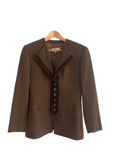Valentino Single Breasted Jacket Brown It 42 Uk Size 10