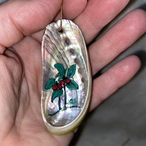 "Menge 9 schöne handbemalte Blumenmuster Muschel Ornamente signiert ag 86 Größe 2,5""-3"" - Bild 14 von 20