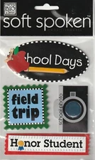 MAMBI Soft Spoken 3D stickers SCHOOL DAYS Theme  90510 Fast FREE Shipping!