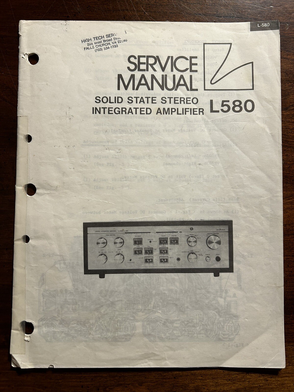 Luxman L580 Stereo Integrated Amplifier Amp Service Manual Original OEM Genuine