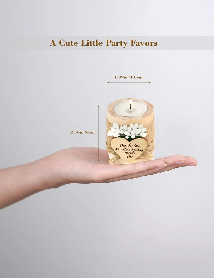 Candelabros de madera Tealight de 10 piezas boda baby shower favores nupciales luz B... Foto 3 de 4