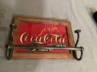 Vintage Coca Cola "Serving Coca Cola 5¢ at this Fountain" Glass Sign Advertising