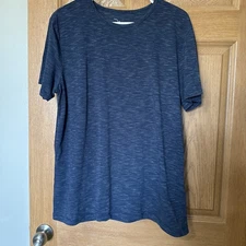 Marc Anthony Men's Large Luxury Tee Shirt Medium Blue, Short Sleeve Cotton Blend