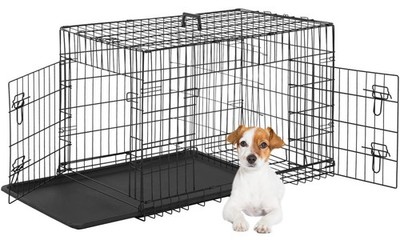 Dog Crate for Small Dogs 24 Inch Folding Metal WirePet Cage Double