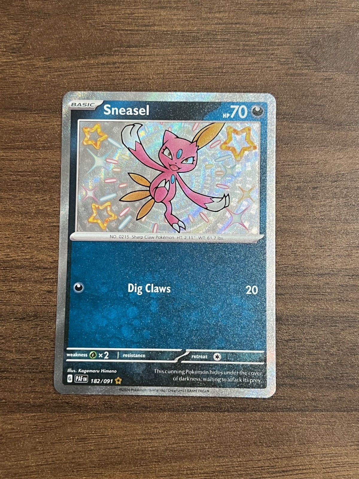 Sneasel Holo Shiny Rare SV: Paldean Fates 182/091 NM