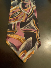 Christian Dior CD Brown pink black tie made in USA