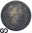 1897-O Barber Half Dollar *Key Date, 632k Minted*