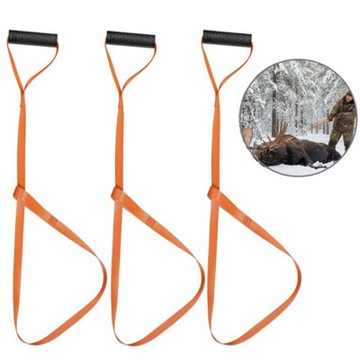 3Pcs Deer Drag Rope Non-Slip Handle Deer Puller Sled Rope Harness Hunting Gear