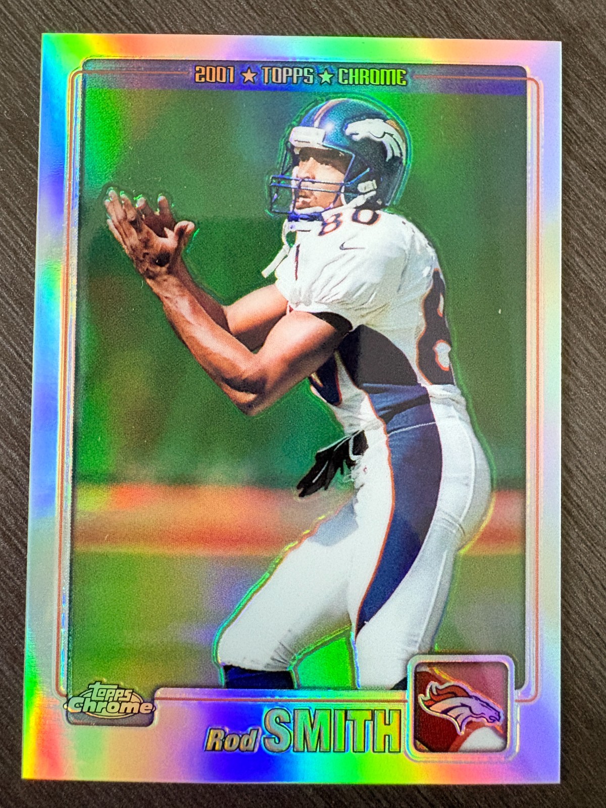 2001 Topps Chrome Refractor Rod Smith #74 Denver Broncos REFRACTOR serial /999