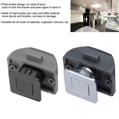 Wohnmobil Caravan Latch Knob Push Button Catch Lock Cupboard Door in Schwarz