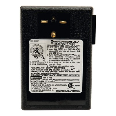 INTERMATIC HB112 Plug-In Timer, 24 hr, White 20XE84