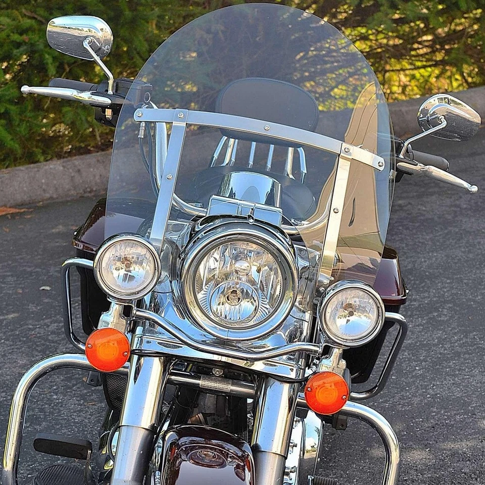 Parabrisas transparente apto para Harley Touring Road King 1994-2023 con soporte desmontable Foto 2 de 4