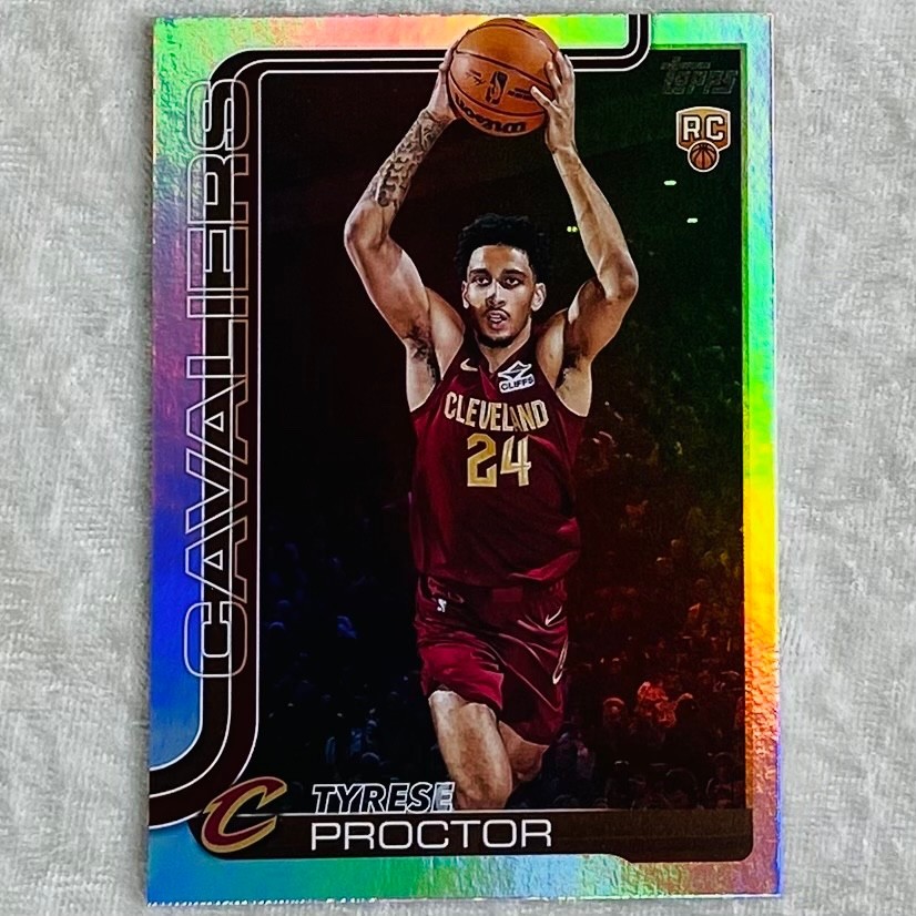 Tyrese Proctor 2025-26 NBA Topps Rainbow Foil Cavs Basketball Rookie Card #250