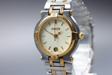 [Exc+5] GUCCI 9000L 25mm ivory Dial Date Quartz Women's Watch From JAPAN