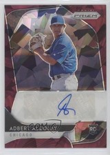 2020 Panini Prizm Rookie Burgundy Cracked Ice 4/25 Adbert Alzolay Auto RC nd3