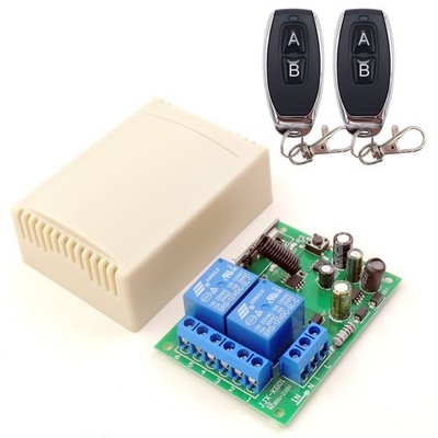 Wireless Remote Control Switch 110V-240V, 433MHz RF 10A 2CH Relay, 2 Transmitter